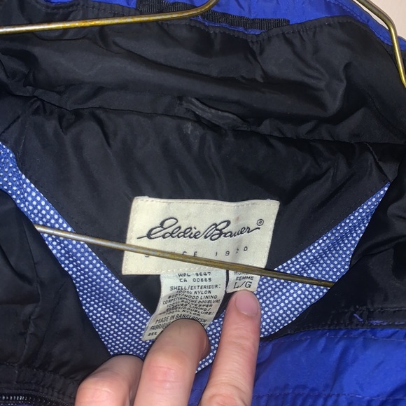 Eddie Bauer Black and Blue Large Rain Jacket Thick - Picture 2 of 4